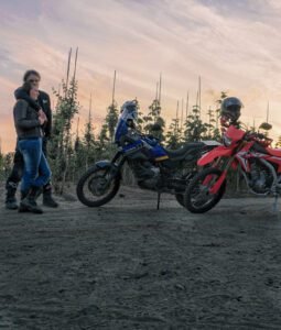 Yamaha XT660Z, Honda CRF250L, Sunset in Balegem