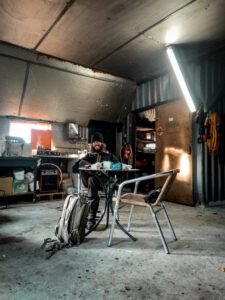 Indoor cooking along the Trans Euro Trail in The Netherlands