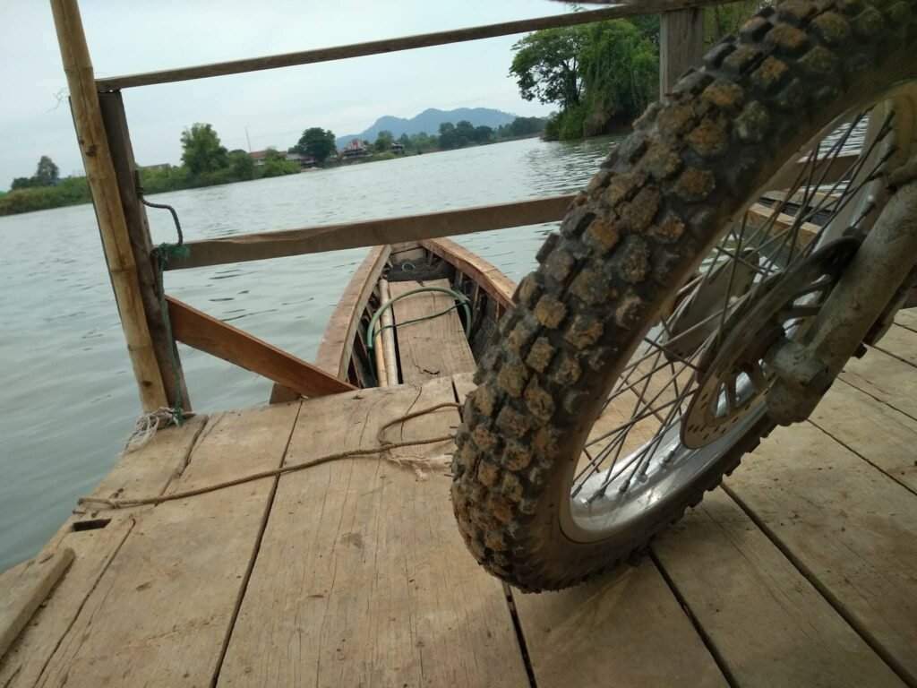 Front tyre motorcycle on the water