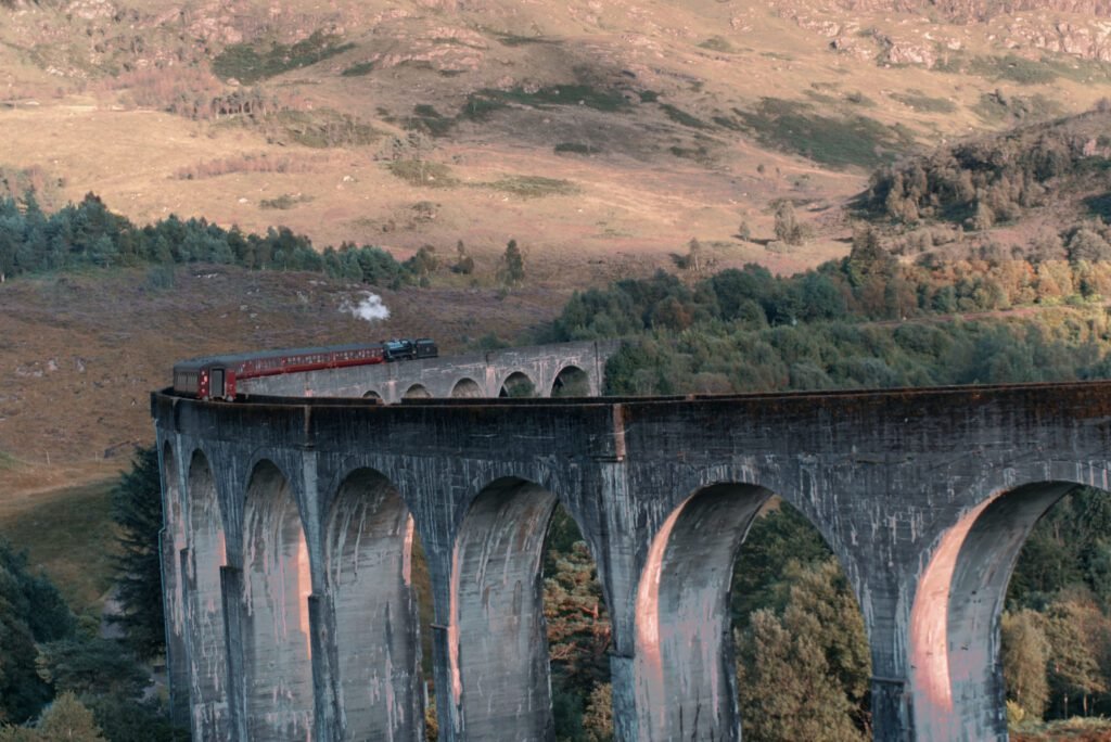 The famous Harry Potter bridge, Glenfinnan Bridge, Scotland