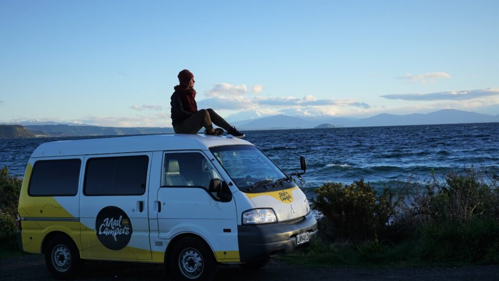 Mad Campers van, lake Taupo, New Zealand