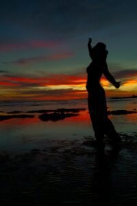 Dancing in the sunset, Borneo