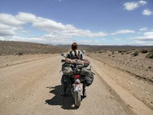 Girl with CRF250L on gravel
